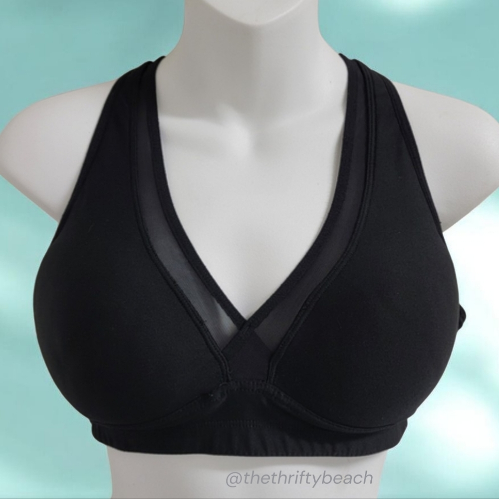 Spalding V-Neck Black Sports Bra